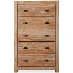 5-Drawer Chest, Solid Wood  a Driftwood Finish
