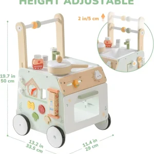 Adjustable Speed Wooden Baby Walker