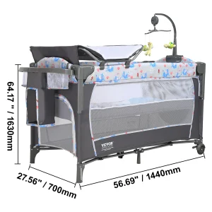 Fold Portable Bassinet Bedside Sleeper, Storage